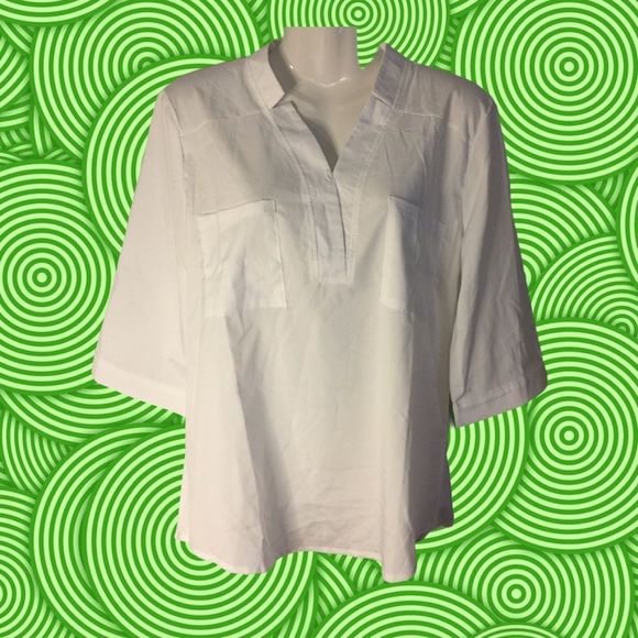 White Quarter Sleeve Blouse - Picture 3 of 7